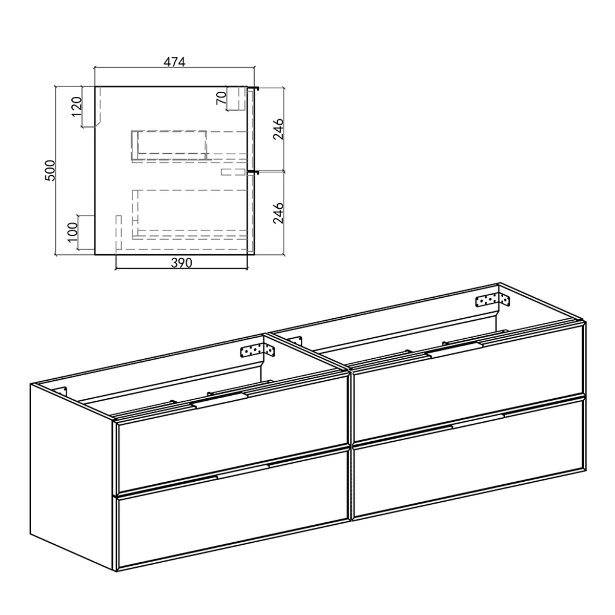 Badnor Melissa 180cm mbl.pk (98730) Sienna speil m/lys
