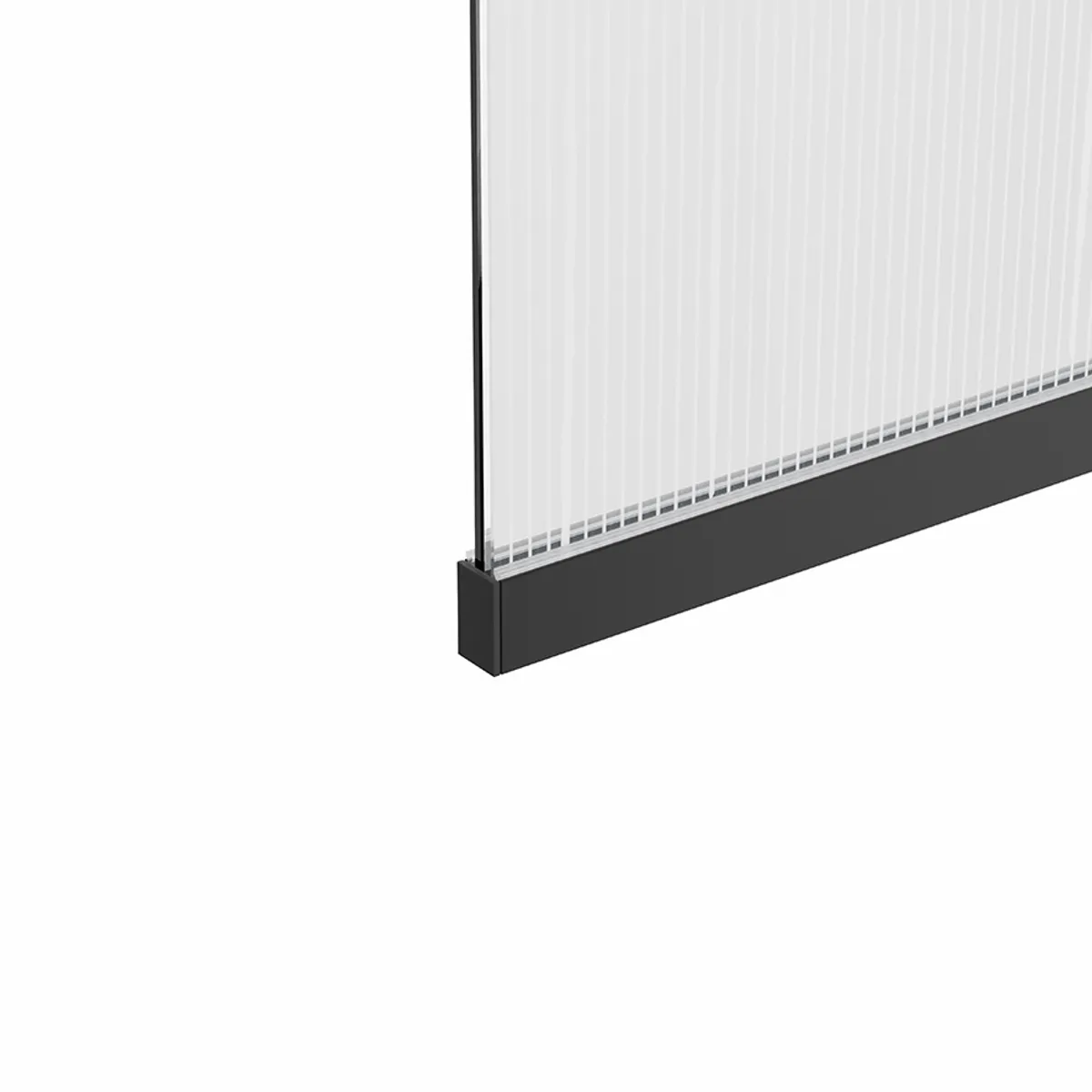 Badnor Shildon dusjvegg/walk-in hjørne - MATT SORT - WHITE STRING glassfelt - 125cm