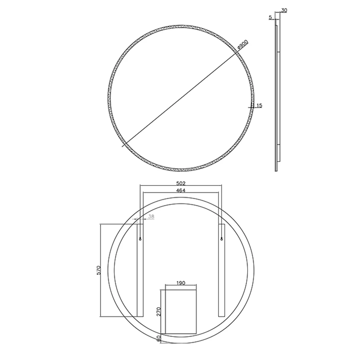 Badnor Melissa 90cm mbl.pk (97330) Lissie speil m/lys
