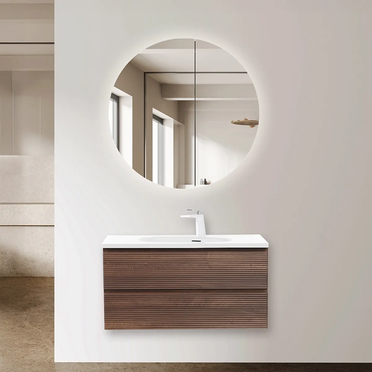 Badnor Maiken 100cm mbl.pk (9509) Leon speilskap m/lys