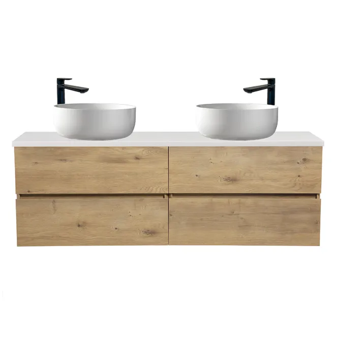 Hovedbilde Badnor Mikala 150cm servantskap (dobbel) m/HVIT benkeplate