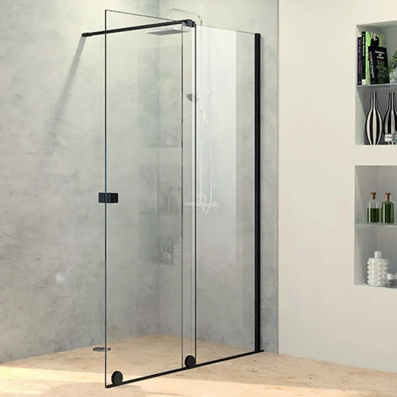 PureDay Walk-in 110-120cm fastfelt og skyvedør (sort matt)