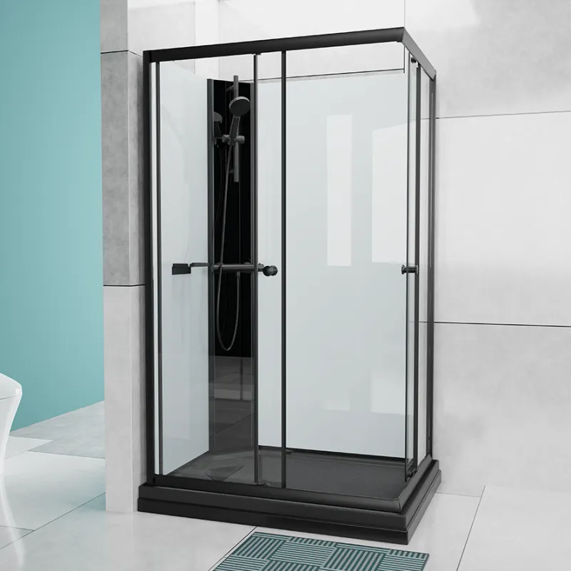 Badnor Scandia Black lux 8-3 dusjkabinett 120x90cm m/dusjsett