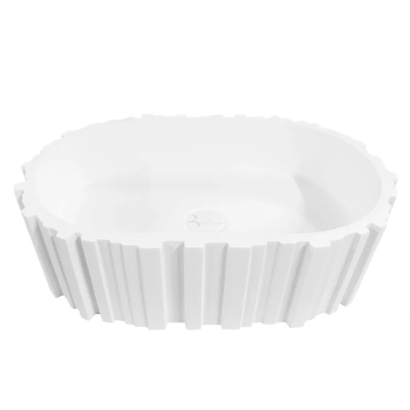 Badnor KStone Locarno Top Solid designservant HVIT MATT, 56x36cm