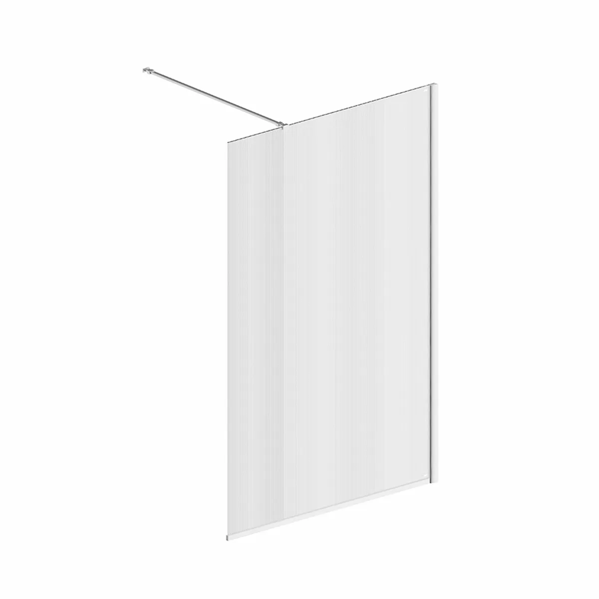 Badnor Shildon dusjvegg/walk-in hjørne - KROM - FLUTED glassfelt - 125cm