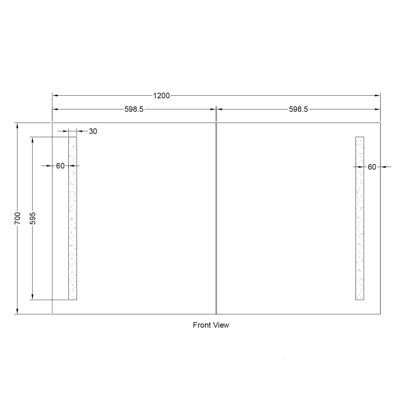 Badnor Melanie HVIT 120+40cm dobbel servant (1411) speilskap