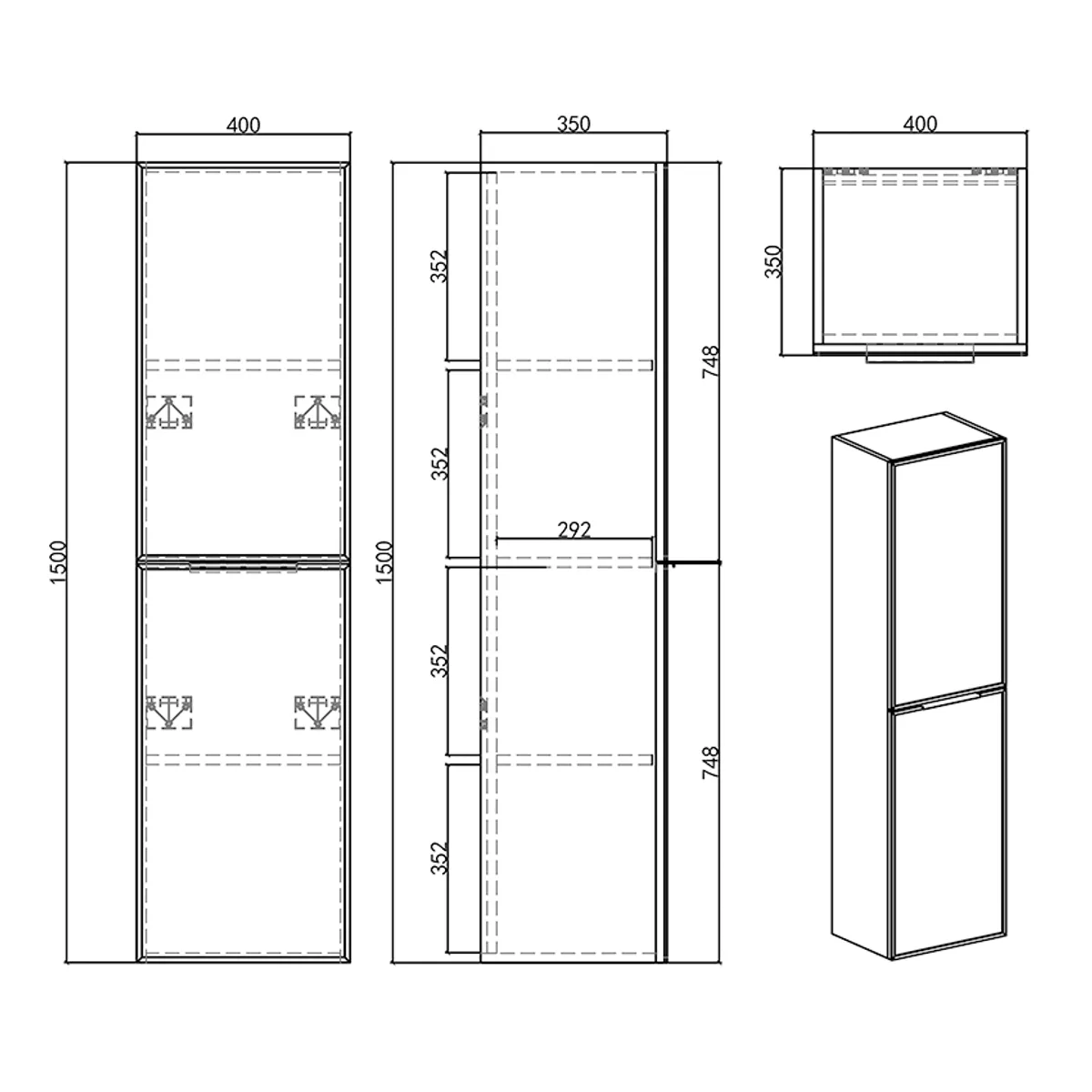 Badnor Melissa 180+40cm mbl.pk (97741) Sienna speil m/lys