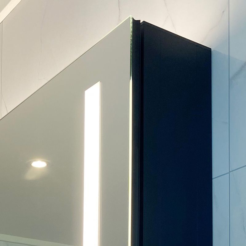 Badnor Leah speilskap (75cm), sort, m/stikkontakt og LED-lys