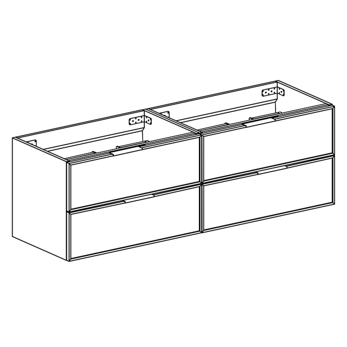 Badnor Melissa 150cm servantskap (dobbel) - UTEN servant