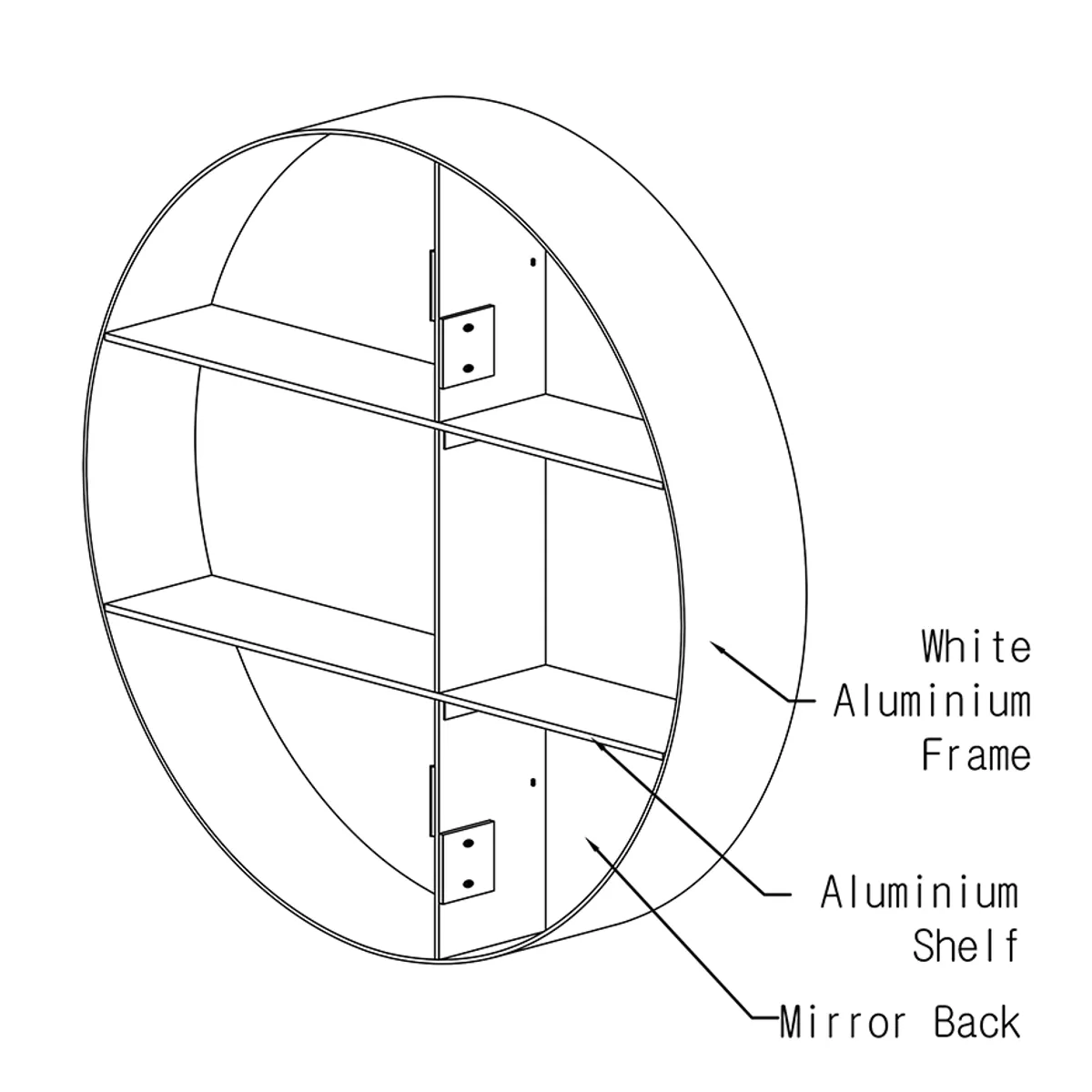 Badnor Melissa 90cm mbl.pk (97340) Leon speilskap m/lys