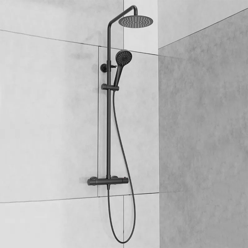 Badnor Scandia Black 6-2 dusjkabinett buet 90x90cm m/takdusjsett