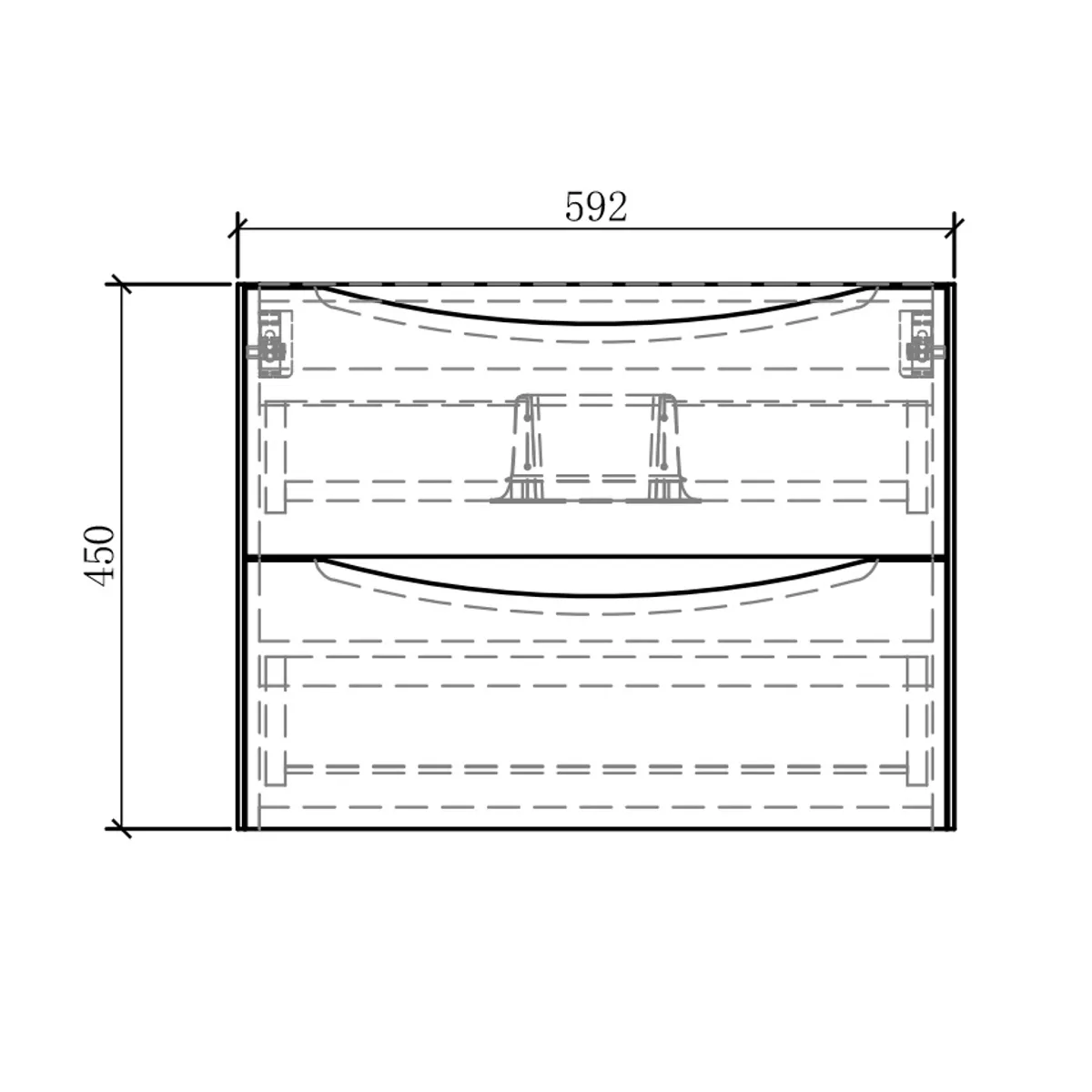 Badnor Mette 60cm servantskap i lys eik - UTEN servant