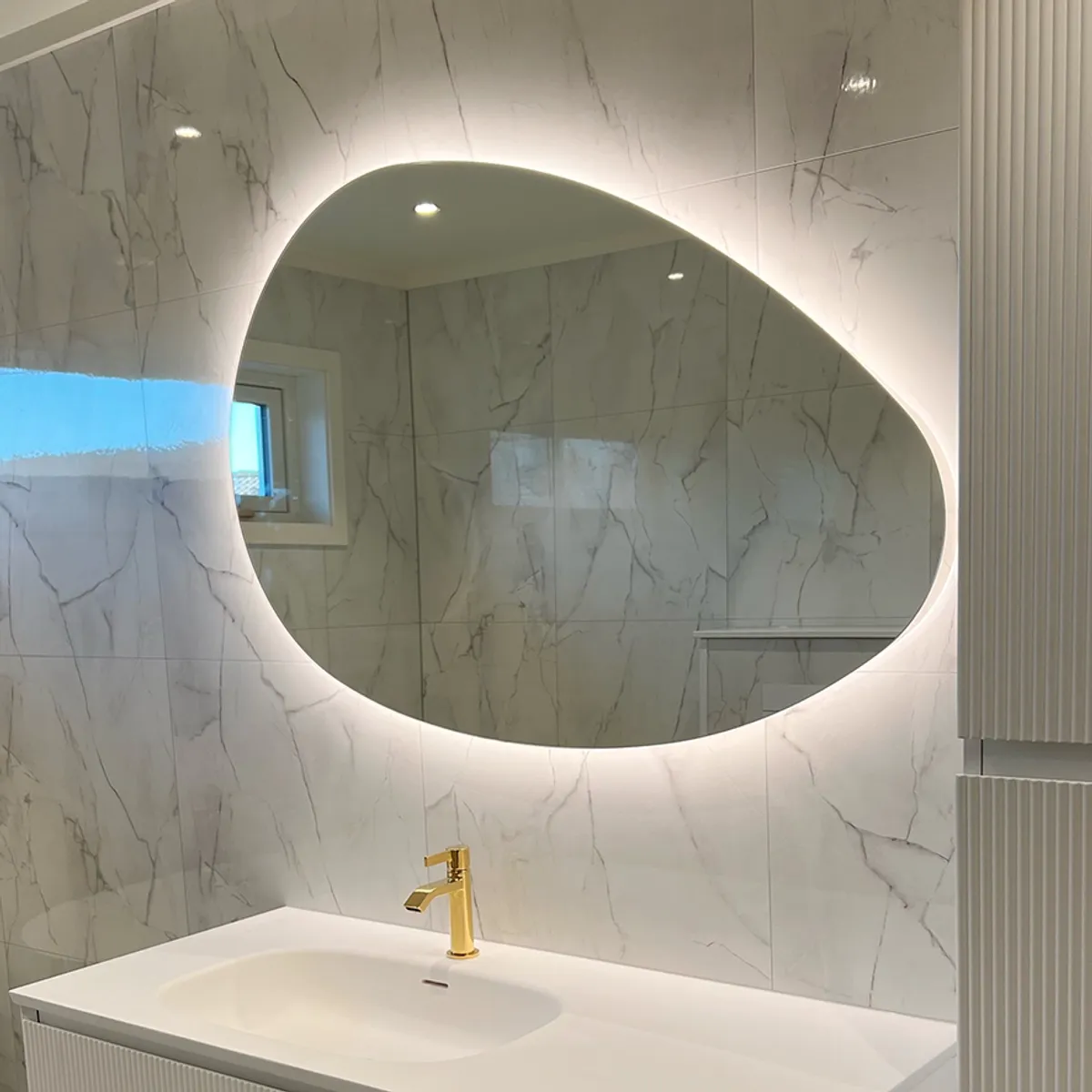 Badnor Melissa 120+40cm mbl.pk m/enkel servant (98431) Lucy speil m/lys