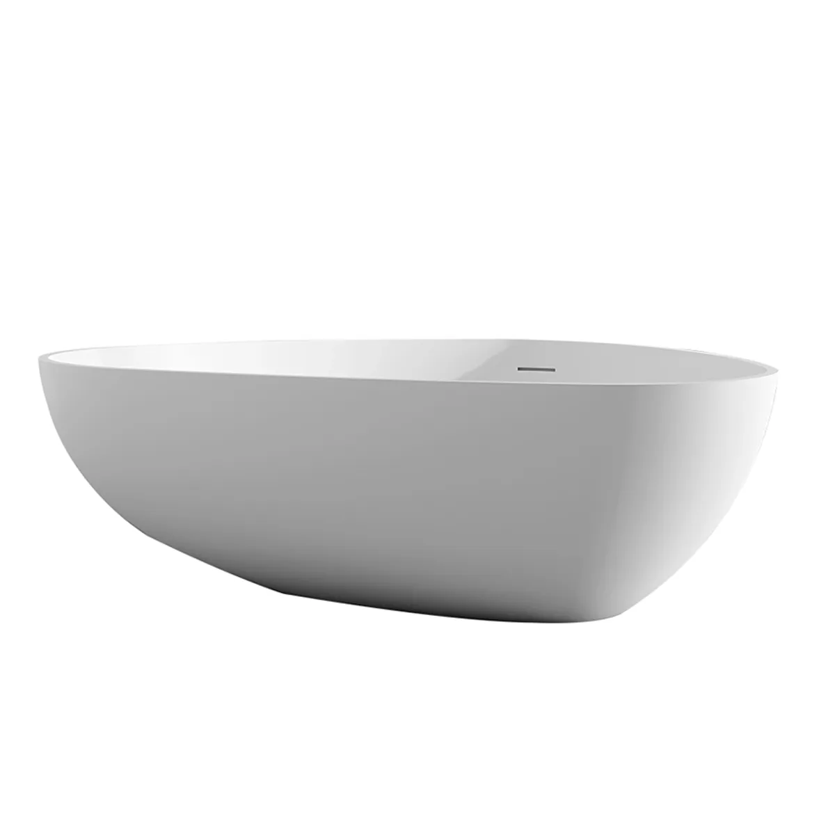 Badnor KStone Interlaken Top Solid designbadekar HVIT MATT 180cm