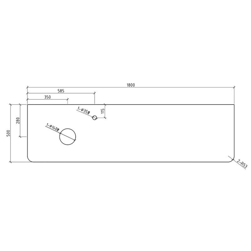 Badnor Mabelle 180cm (VENSTRE) mbl.pk (9903) Sienna speil