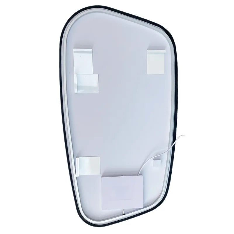 Badnor Loretta baderomsspeil m/belysning, 65x122cm (sort ramme)