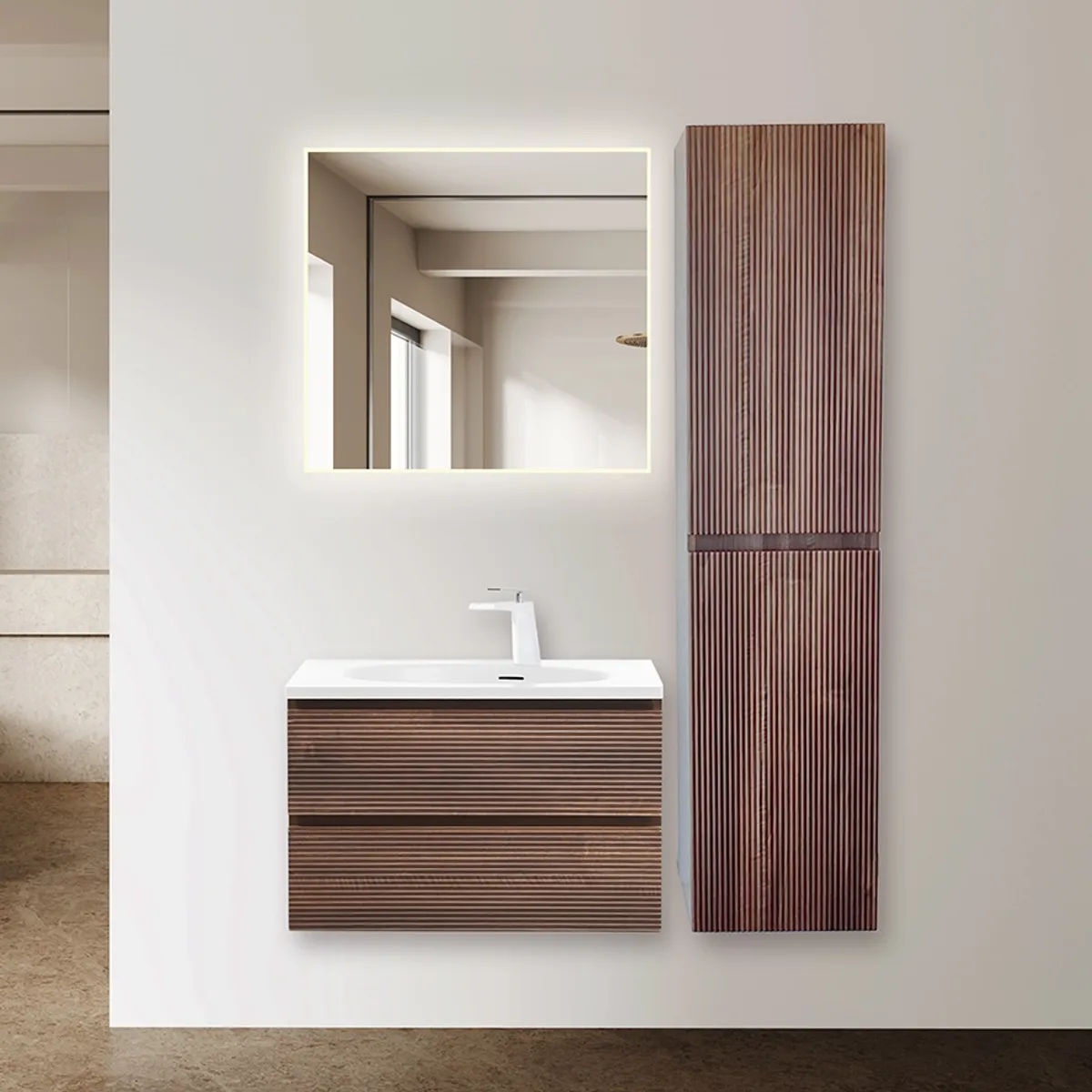 Badnor Maiken 80+40cm mbl.pk (9416) Lotte speil m/lys