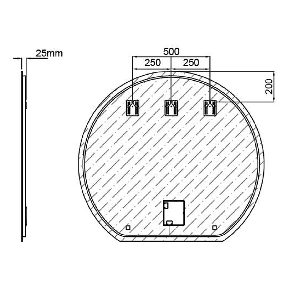 Badnor Sissel (G2) rundt baderomsspeil (140cm) med dimbart lys